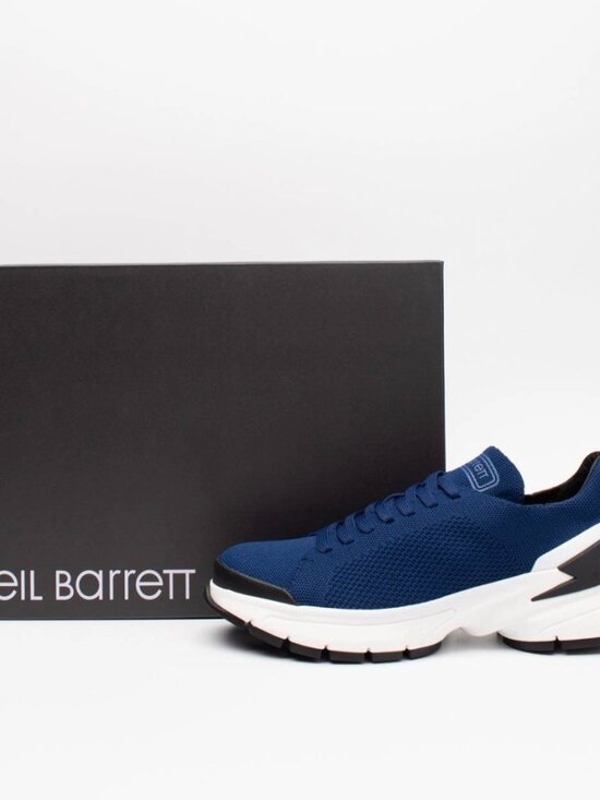 Neil Barrett Men Bolt Sneakers in Blue  ($559) main image 3